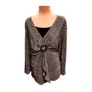 Cato Black Gold and Silver Top with Gathered Ring Detail 26/28W